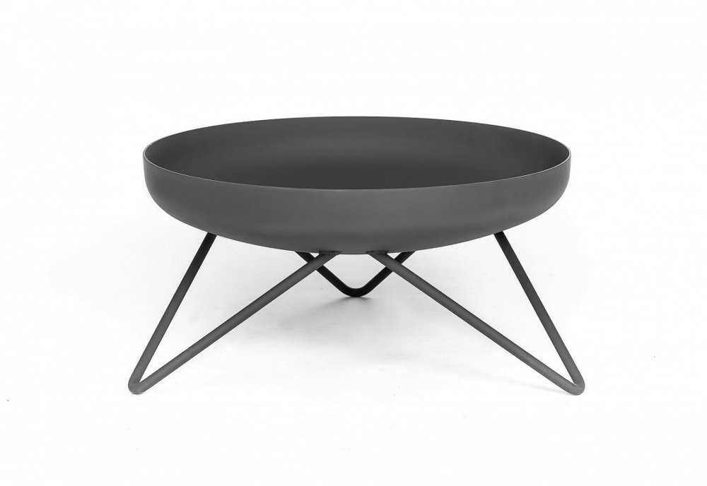 Přenosné ohniště Ø 80 cm kovové V - černěné