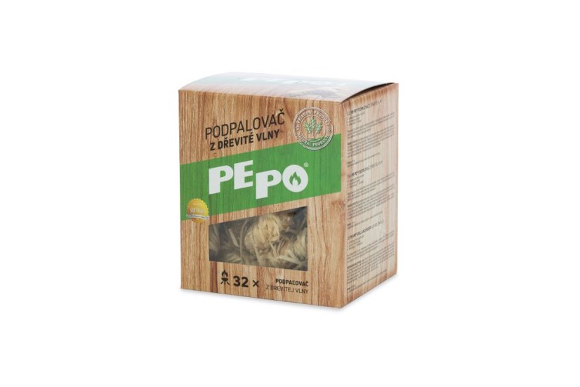 PE-PO podpalovač z dřevité vlny