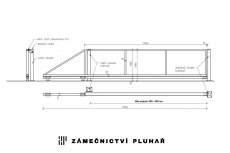 Samonosná posuvná brána š. 350 - 400 cm x v. 100 cm Samonosná posuvná brána š. 350 - 400 cm x v. 100 cm
