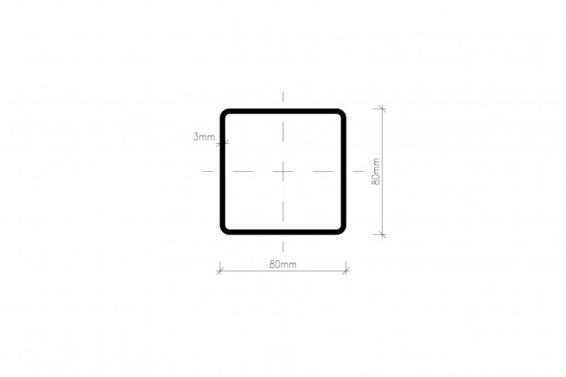 Pozinkovaný profil 80 x 80 x 3 mm