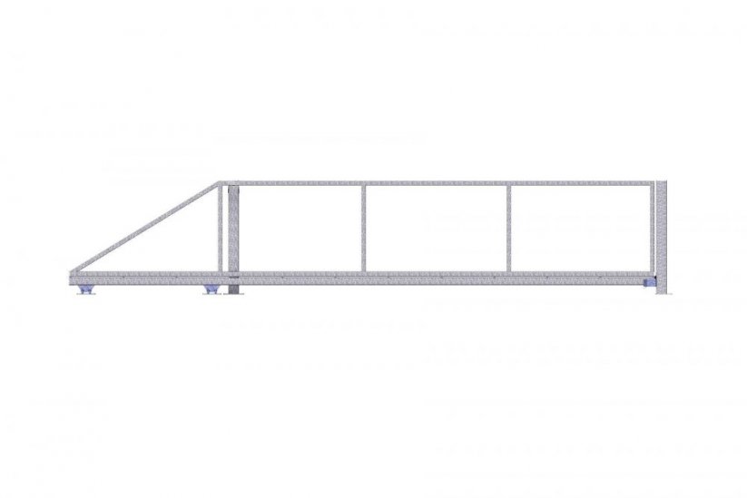 Samonosná posuvná brána š. 350 - 400 cm x v. 100 cm