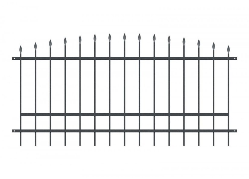 Kovové plotové pole PLP30 - Vyberte rozměr pole:: š. 2500 x v. 1000 mm
