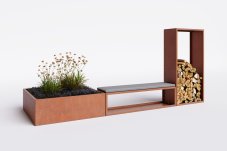 Modulový systém FLEXORA 1200 × 2000 mm – dřevník, záhon a květináč