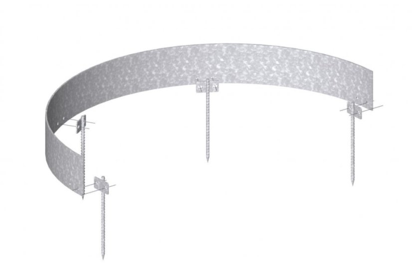 Kovový obrubník půlkruh Ø 120 cm
