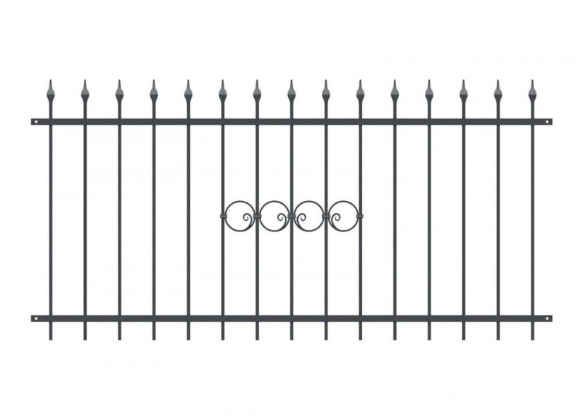 Kovové plotové pole PLP61 - Vyberte rozmer poĺa:: š. 2500 x v. 1200 mm