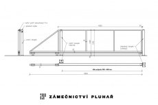 Samonosná posuvná brána š. 350 - 400 cm x v. 120 cm Samonosná posuvná brána š. 350 - 400 cm x v. 120 cm