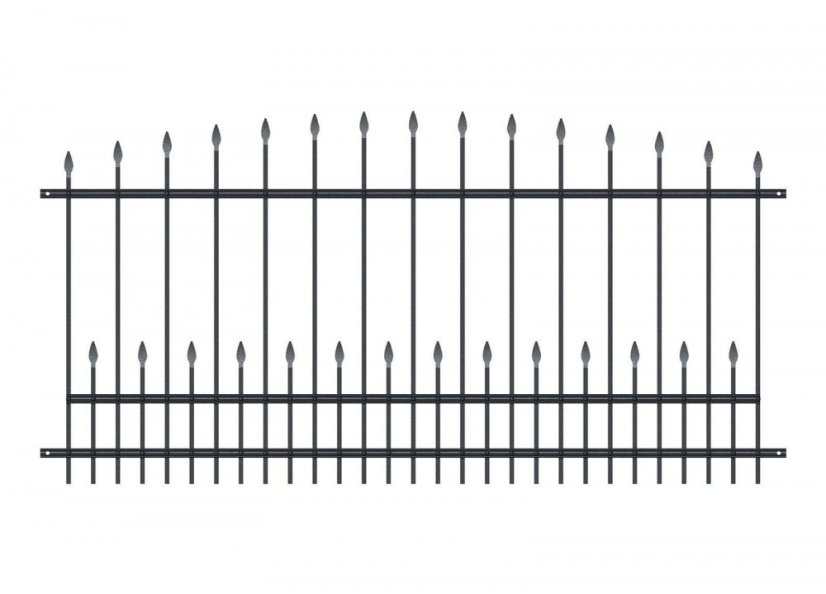 Kovové plotové pole PLP31 - Vyberte rozměr pole:: š. 2500 x v. 1200 mm