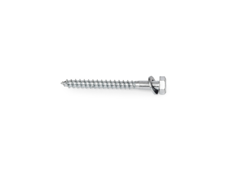 Vrut s podložkou pro montáž držáků plotových polí do dřevěných sloupků