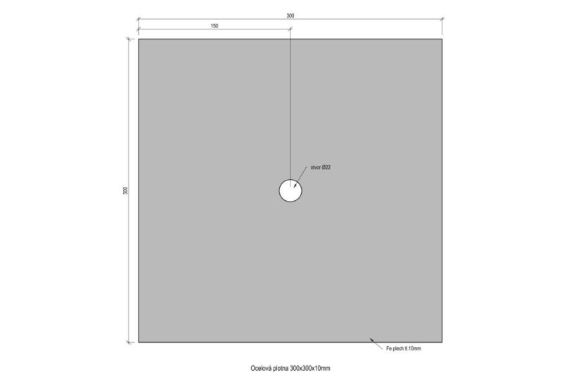 Roznášecí plotna 300 x 300 x 10 mm