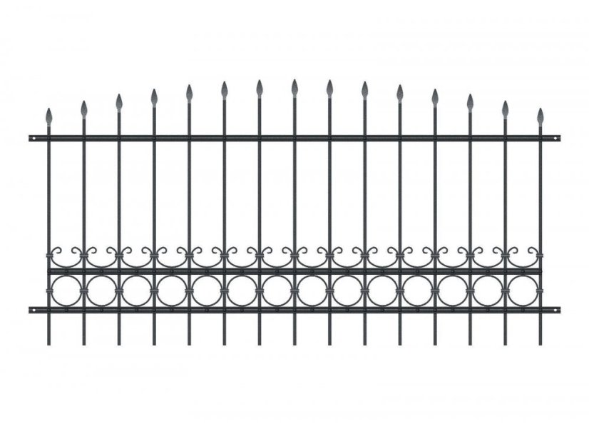 Kovové plotové pole PLP34 - Vyberte rozměr pole:: š. 2500 x v. 1200 mm