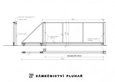Samonosná posuvná brána š. 350 - 400 cm x v. 150 cm Samonosná posuvná brána š. 350 - 400 cm x v. 150 cm