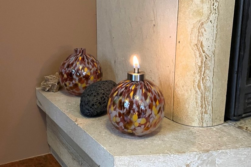 Olejová lampa SCUTI – Jantarově lososová