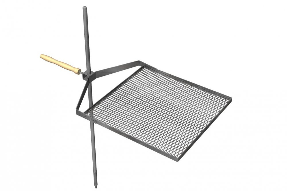 Grilovací rošt polohovací čtvercový 50 x 50 cm ✔ Rošt bez zemního pouzdra