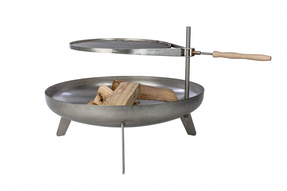 Nerezové přenosné ohniště Ø 80 cm P s grilovacím roštem