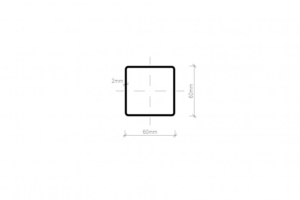 Pozinkovaný jekl 60 x 60 x 2 mm - délka 3 m