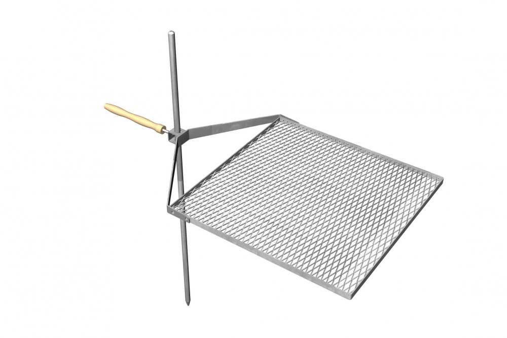 Grilovací rošt NEREZ polohovací 60 x 60 cm ✔ Rošt bez zemního pouzdra