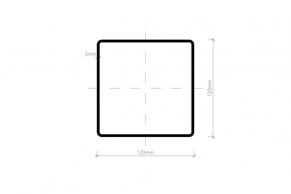 Pozinkovaný jekl 120 x 120 x 3 mm - délka 3 m