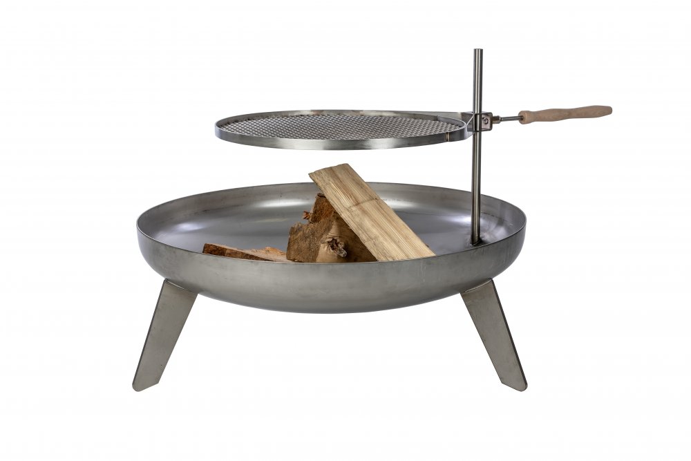 Nerezové přenosné ohniště Ø 90 cm P s grilovacím roštem
